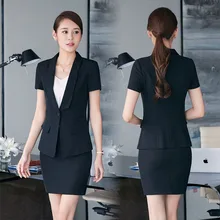 Плюс Размеры 4XL вечерние летние шорты рукавом Костюмы юбочные для женщин с Топ и юбка офисная Пиджаки для женщин Красота салон Повседневная обувь наряды