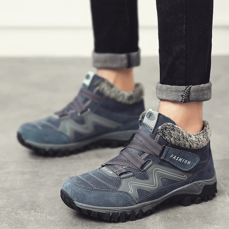

Men Snow Boots Winter Shoes Warm Plush Ankle Boots 2018 Brand Male Casual Shoes Wedge Snow Sexy Boots Waterproof