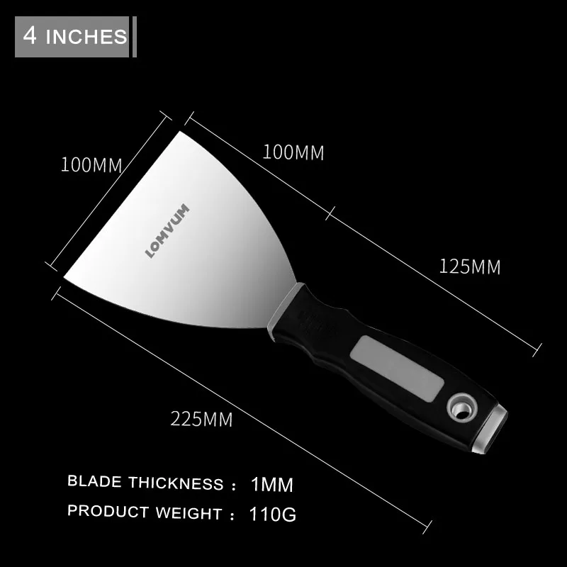 LOMVUM Нержавеющая сталь сильная прочность не ржавеет и не Шпатлёвки Ножи утолщение смартфона blade сильная прочность 1/2/3/4/5/6 дюймов Размеры Ножи набор - Цвет: 4 inch