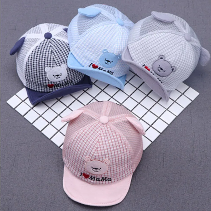 

New Fashion 1 Piece 4 Colors Kids Hats 5-16 Months Spring Infant Girls & Boys Caps Outdoor Adjustable Cute Cartton Childerns Hat