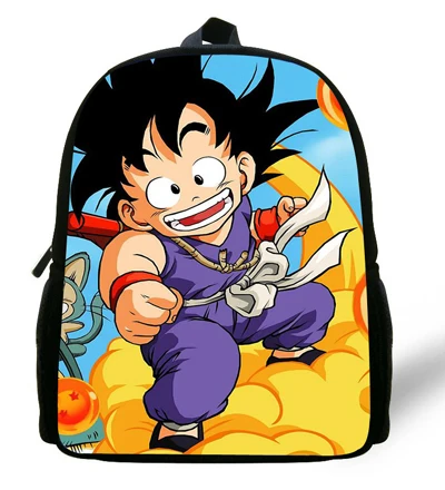 12-дюймовый герои мультфильмов Сунь Укун рюкзак Dragon Ball школьные ранцы для мальчиков принт Детский Рюкзак Mochila Escolar - Цвет: Небесно-голубой