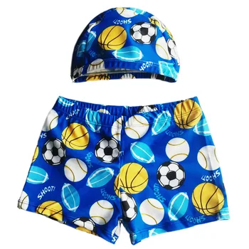 

Baby Swimming Trunks For Toddler Boys Bathing Trunks With Cap Football Pattern Beach Shorts Hot Spring Pants Children Swimwear