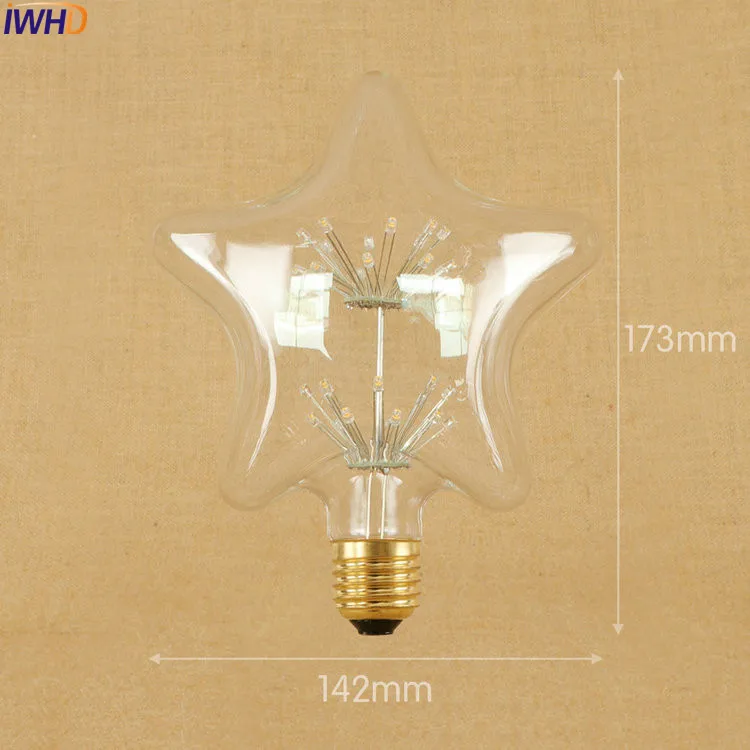 IWHD сердце лампада Эдисона лампа декоративная E27 220V 3W LED Bombillas винтажная лампочка
