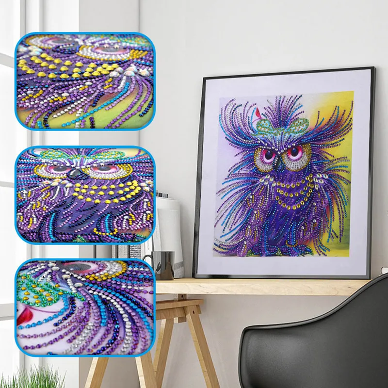 

Special Shaped Diamond Painting Eagle Owl Animals Rhinestone DIY 5D Partial Drill Cross Stitch Kits Crystal Arts Home Decoration
