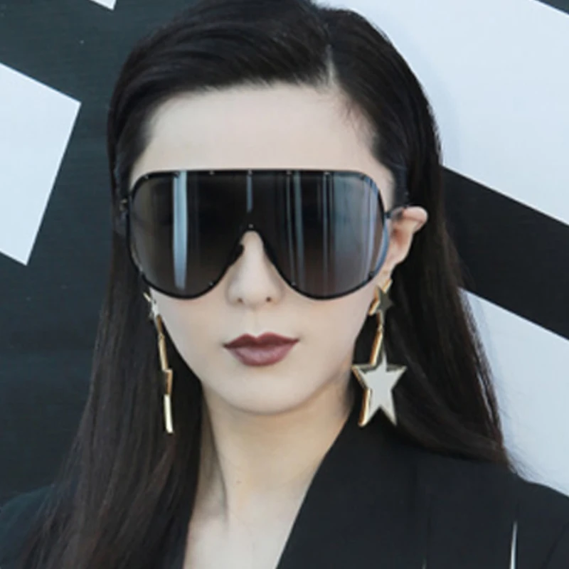 

Oversized Shield Visor Fashion Sunglasses Eyewear Women Men Polarized TAC Lens Sunglasses Flat Top Alloy Frame Polarizing Gafas