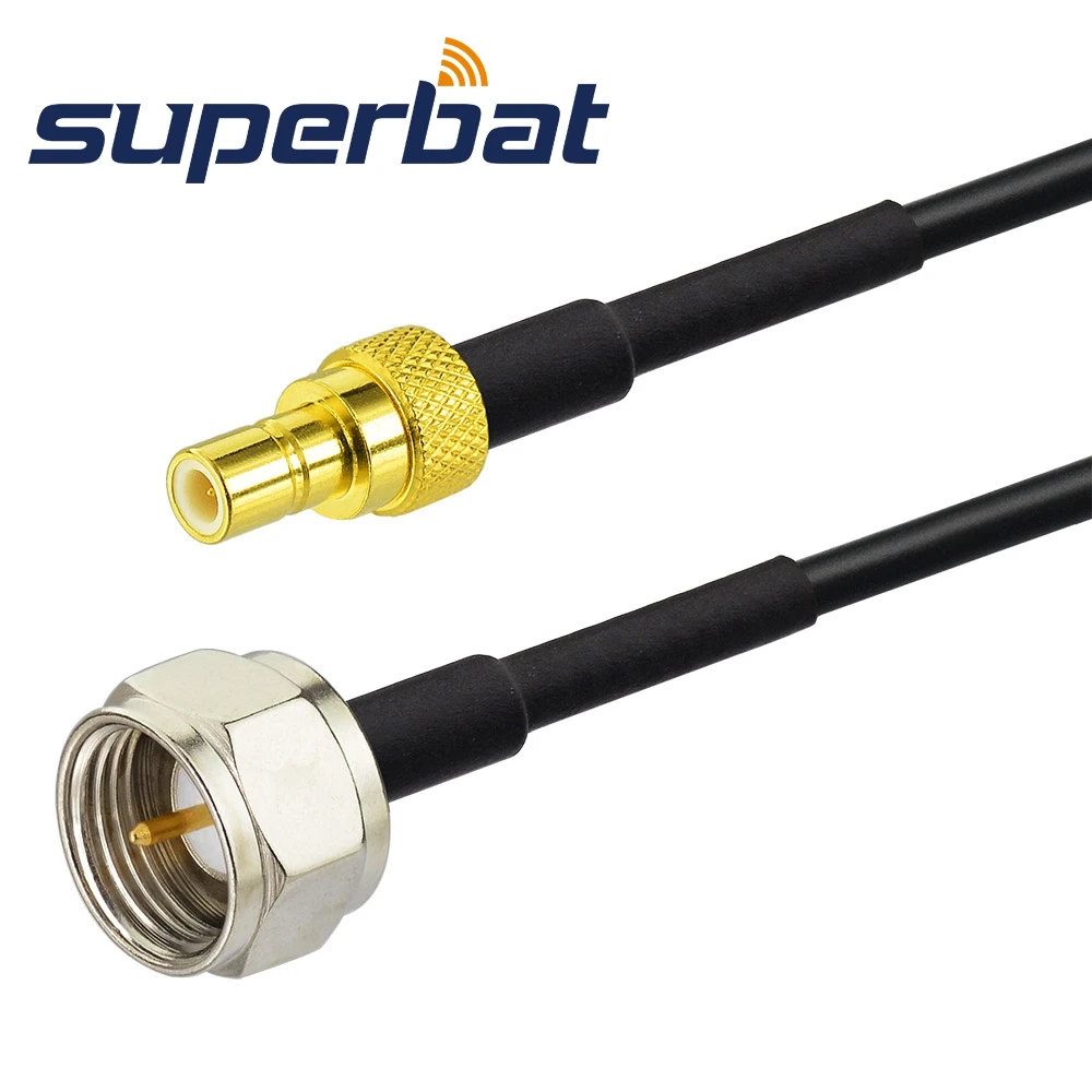 

Superbat DAB/DAB+ Car Radio Aerial F Male Plug to SMB Male Plug Coaxial Cable with RG174 10cm for Acoustic