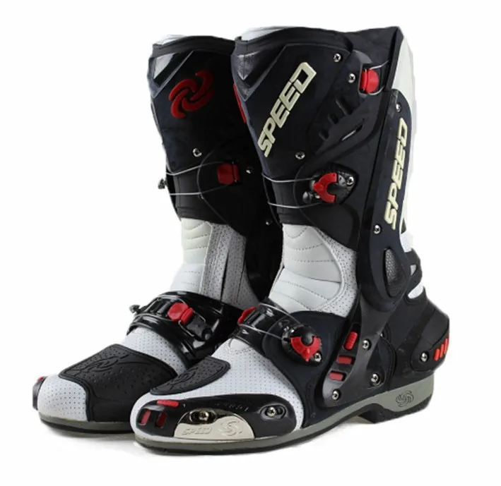 Motorcycle Boots Pro-Biker SPEED Racing moto Protective Gear Motocross Leather Long Shoes anti-slip Waterproof B1003