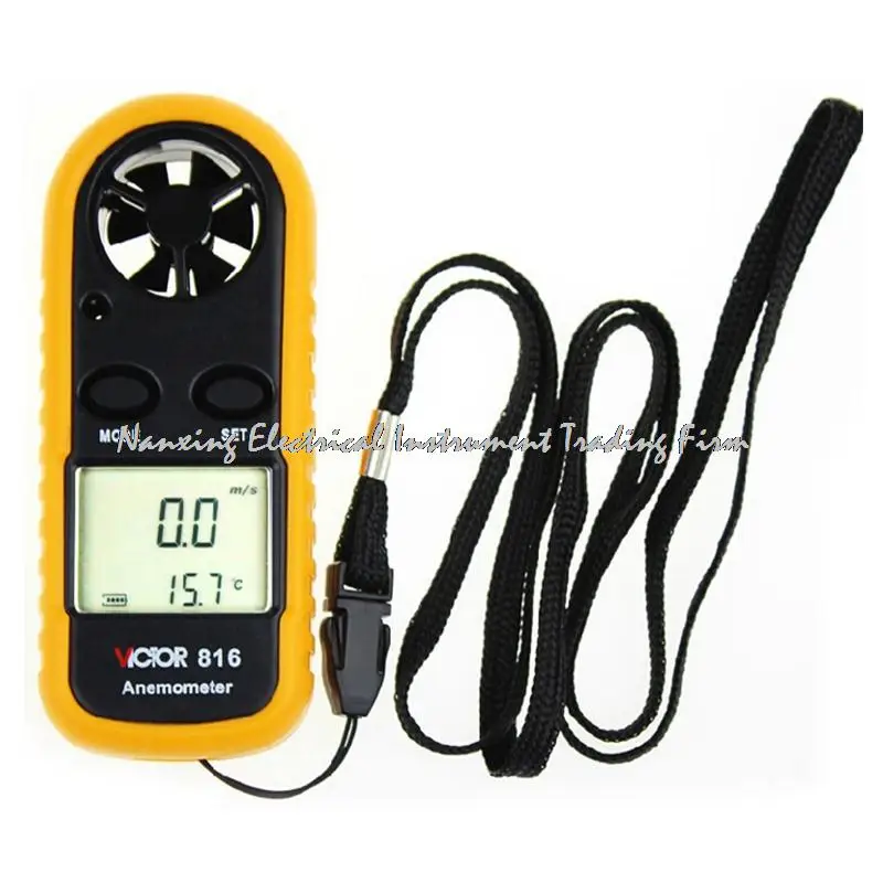 Victor 816 vc816 mini anemômetro vento velocidade e teste de temperatura