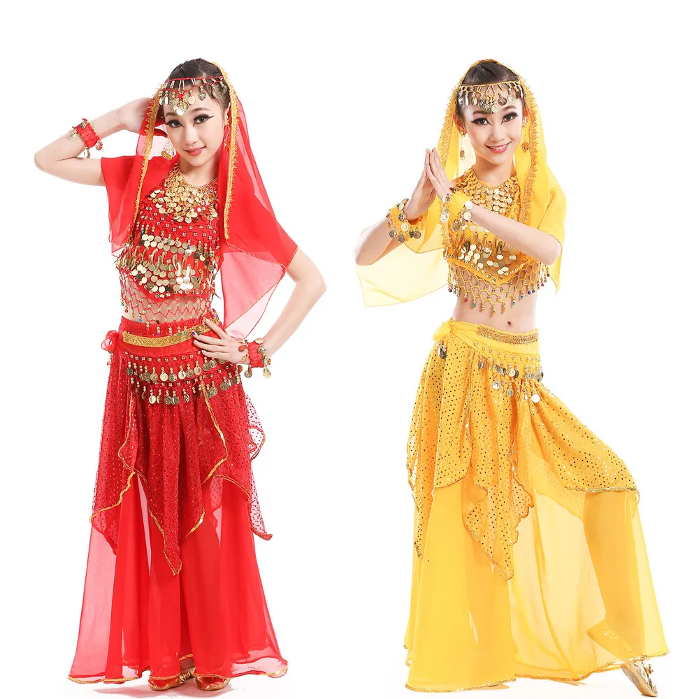 

Belly Dance Costumes for Kids Girls Children Belly Dance Skirt Bollywood Dancing Dress Performance Competition Indian Cloth Set