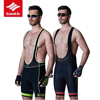 

Santic Men Cycling Bib Shorts Pro Italian Imported Pad Mountain Road Bike Bib Shorts Riding Bicycle Bib Shorts Bermuda Ciclismo