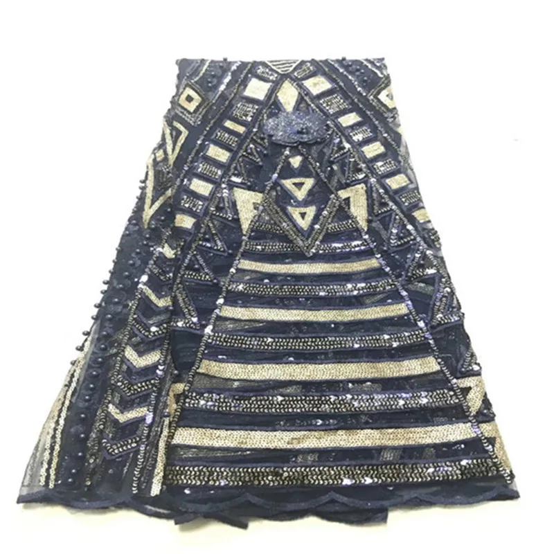 

Black Sequence Embroidery Tulle Net Lace African French Mesh Lace Fabric with Sequins and Flower for Wedding Dress