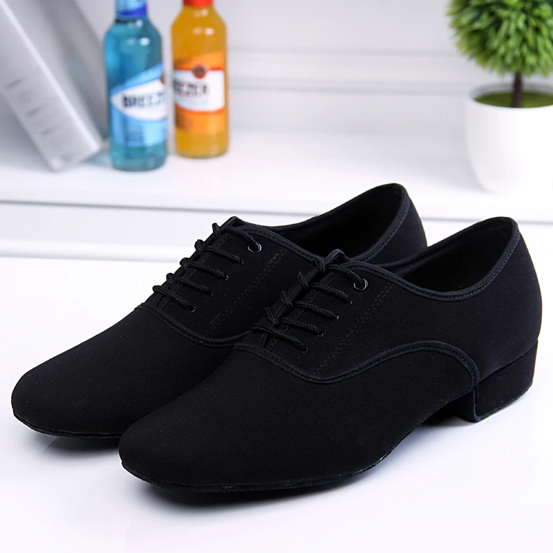 Men s Latin Ballroom Dance font b Shoes b font Professional Black Canvas Latin font b
