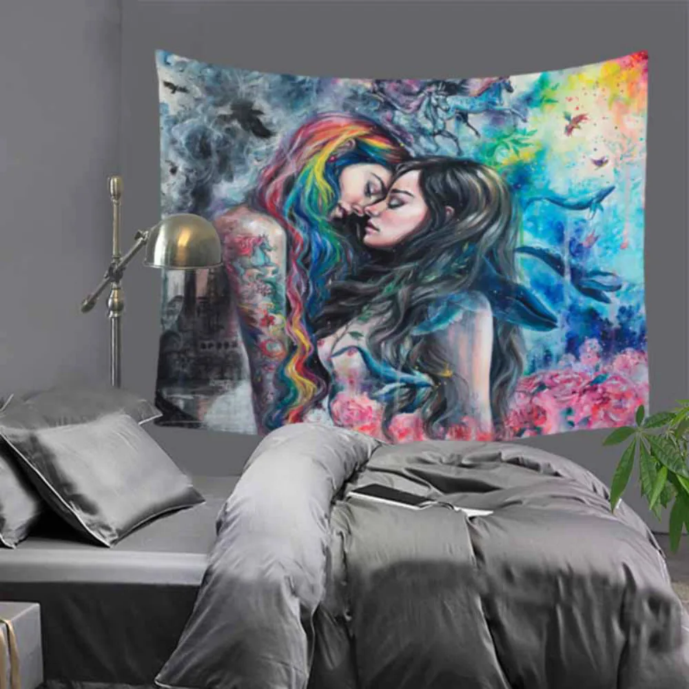 Cilected Color Sexy Girl Tapestry Home Map Wall Hanging Polyester 