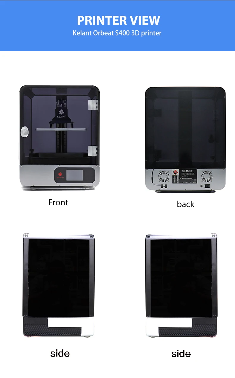 Kelant Combat S400 плюс большой размер 190*120*200 мм sla Смола dlp 3d принтер imprimante 3d