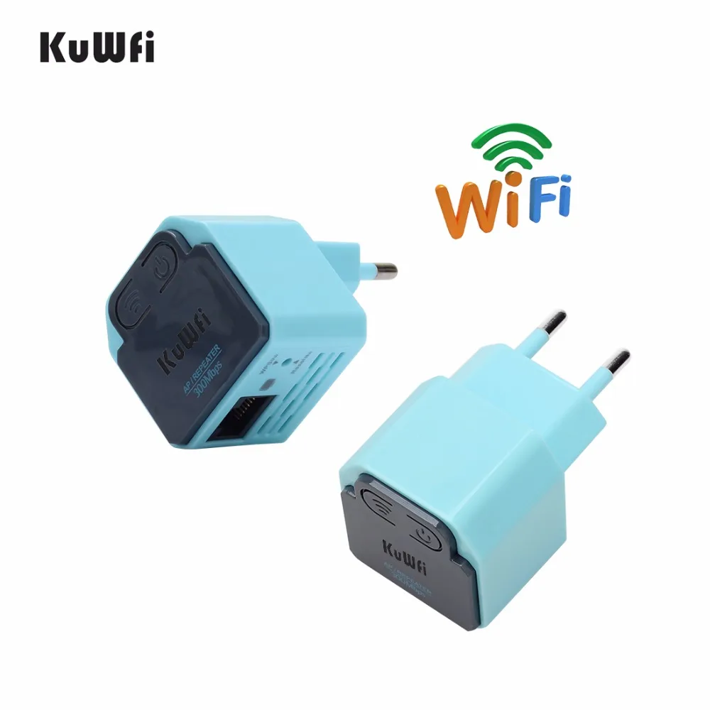 KuWFi 300 Мбит/с беспроводной Wi-Fi повторитель 2,4 ГГц AP маршрутизатор 802.11N Wi-Fi усилитель сигнала Усилитель широкого диапазона с США ЕС Plug