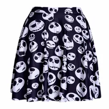 Горячая тонкая стрейч Женская плиссированная юбка Европа и Америка Горячая сексуальная летняя Стильная Женская Цифровая печать юбки с черепами