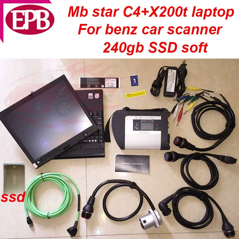

2017 NEW SET !! MB star c4 connect full set +03/2017 HDD SD Compact C4 with x200t laptop star diagnose for 12V and 24V cars