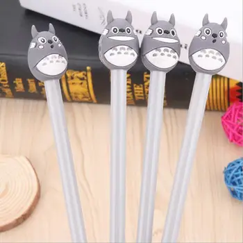 

4 Pieces Lytwtw's Stationery Cartoon Cute Cat Totoro Lovely Gel Pens Student School Supply Kawaii Office Creative Handles Gift