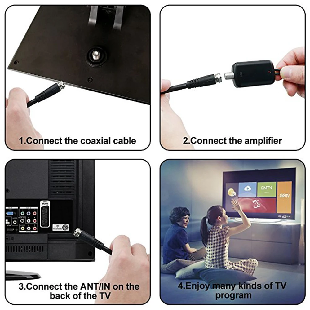 TDT антенна DVB-T2/DVB-T цифровая ТВ антенна наружная HD tv VHF/UHF антенна с усилителем 160 км Диапазон для DVB T2 ТВ тюнер