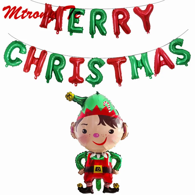 

MERRY CHRISTMAS letter Balloons Foil Cartoon Christmas Globos Alphabet Air Balls Christmas Party Decorations Happy New Year 2019