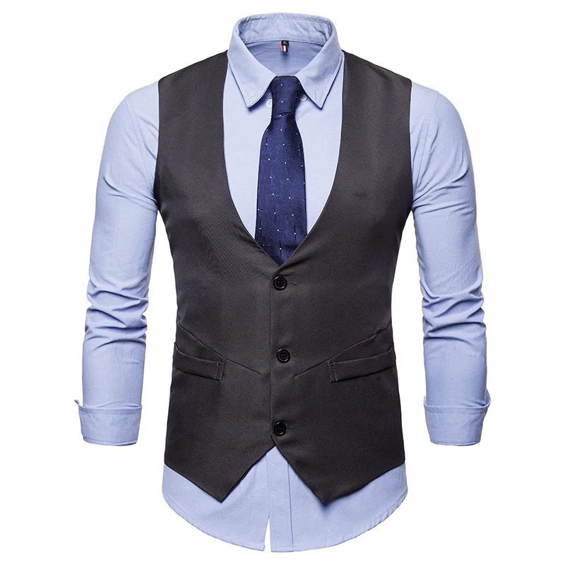 2018 men Dress suit vest High-quality Goods Cotton Men's Fashion Design Suit Vest High-end Business Casual Suit Vests large size 2018 men Dress suit vest High-quality Goods Cotton Men's Fashion Design Suit Vest High-end Business Casual Suit Vests large size