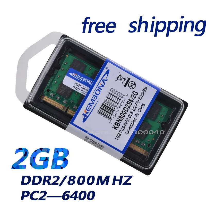 KEMBONA Новый 2GB pc2 6400 ddr2 800 MHz 200pin sodimm ноутбук RAM SO-DIMM Бесплатная доставка KEMBONA Новый 2GB pc2 6400 ddr2 800 MHz 200pin sodimm ноутбук RAM SO-DIMM Бесплатная доставка