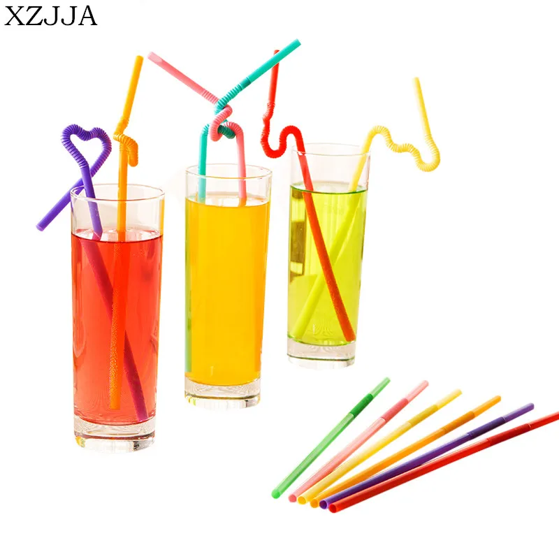 Buy XZJJA 100pcs/set Creative Colorful Drinking Straw
