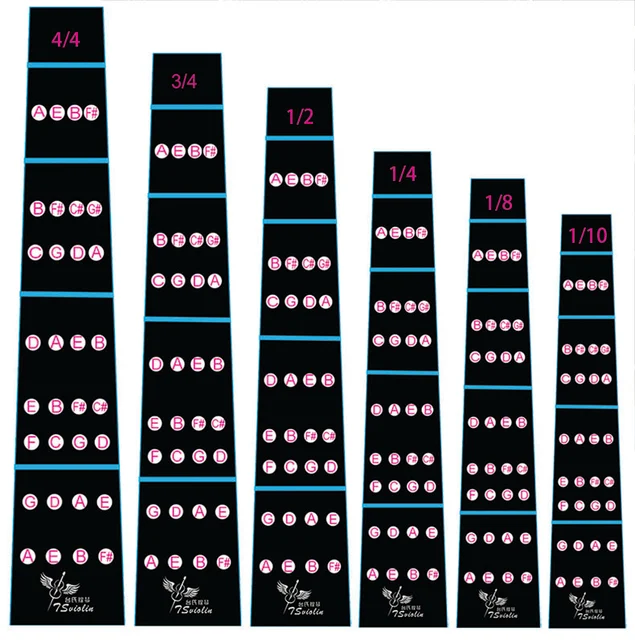 5pcs Violin Finger Guide /Fingerboard Sticker Fret guide Label Finger