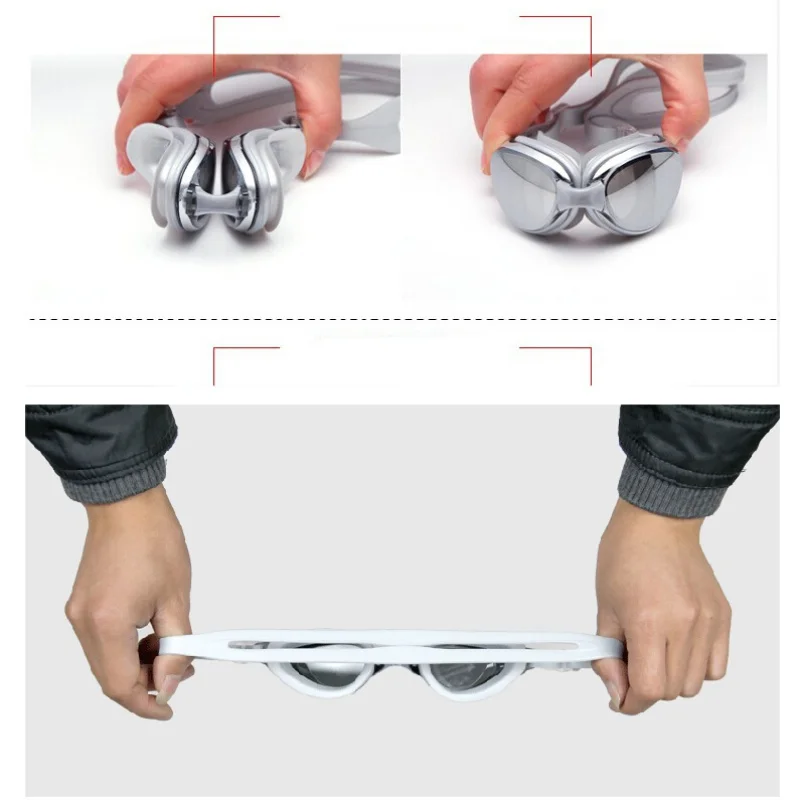 Профессиональные силиконовые плавательные очки для близорукости 200-600, противотуманные УФ очки для плавания с затычкой для ушей для мужчин и женщин, спортивные очки