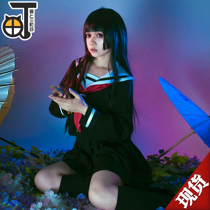 

Japanese Anime Jigoku Shojo Cosplay Costume Hell Girl Enma Ai Cosplay Costume JK Student School Uniform Sailor Suit