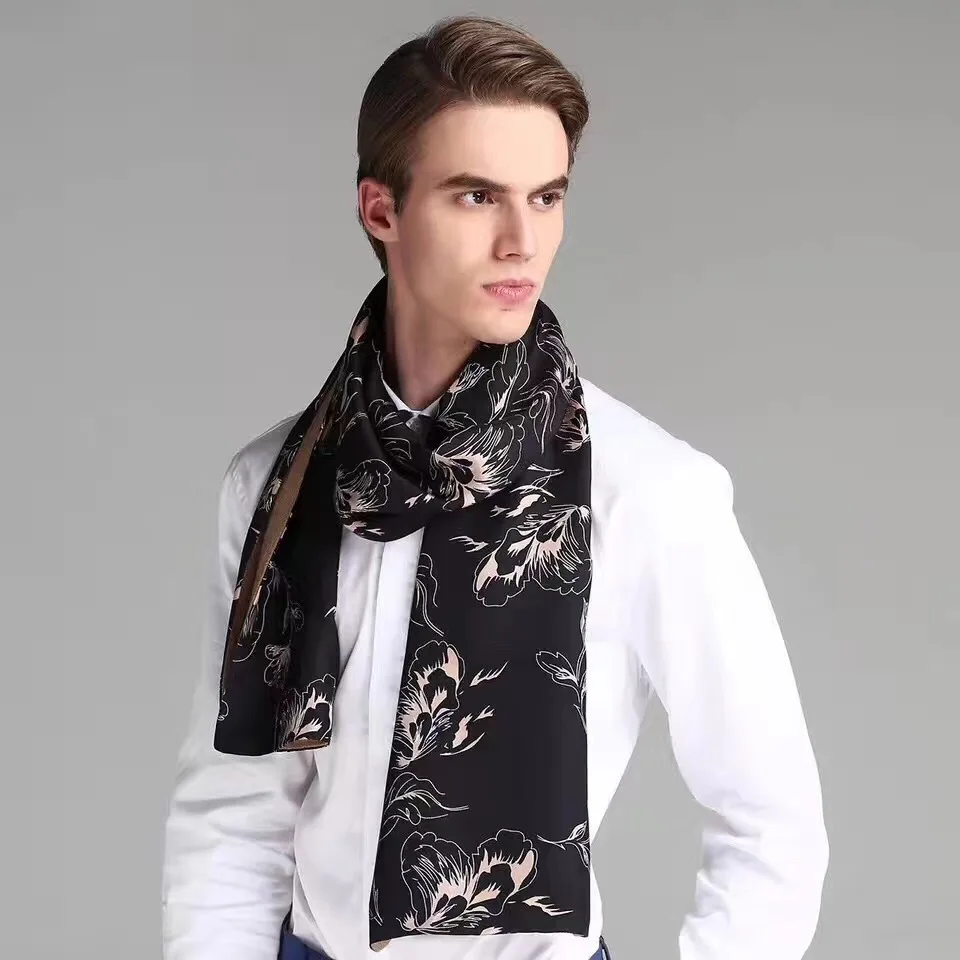 Модный двусторонний Мужской шарф, Шелковый мужской шарф, подарок для мужчин, теплая любовь, Прямая поставка,, Хорошая оценка NWJ1