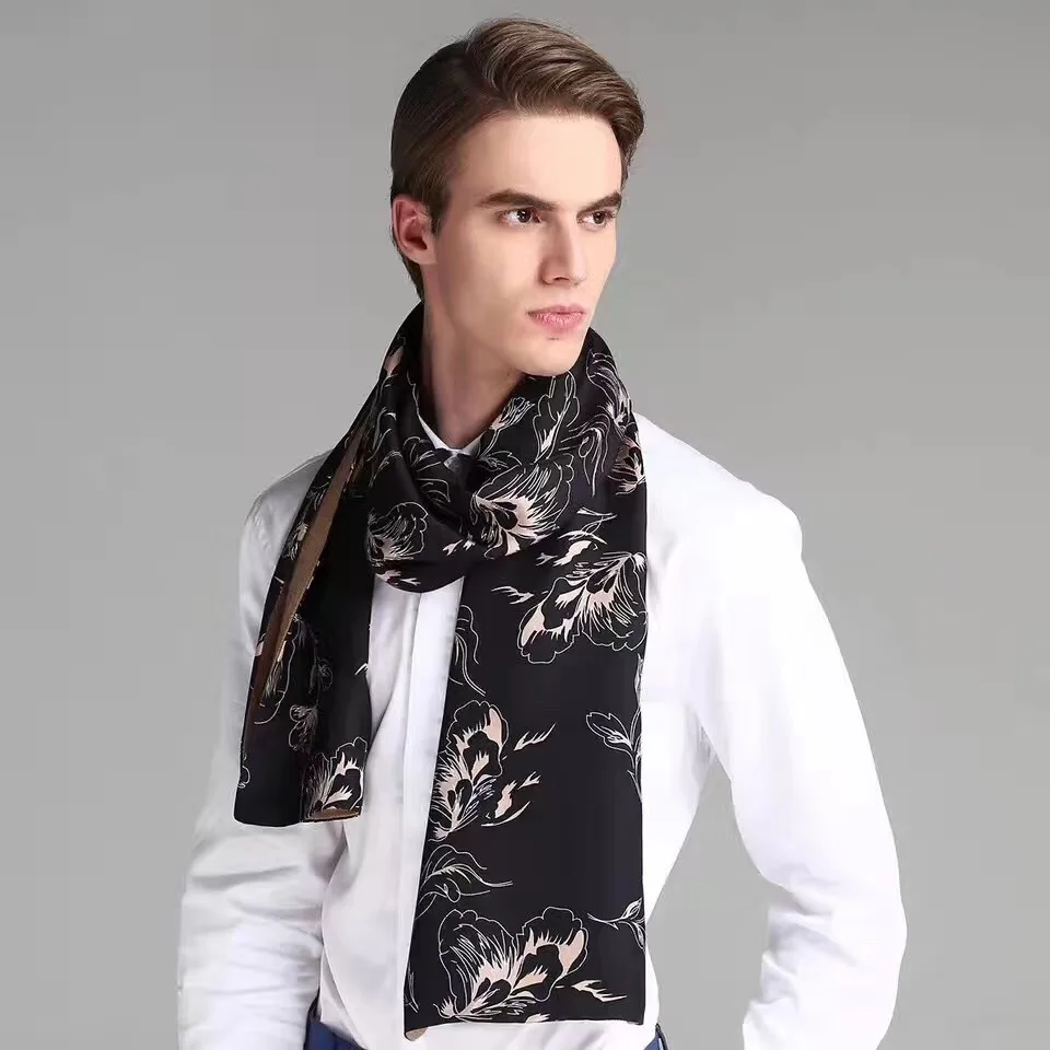 barbour scarf mens Fashion Two Sides Gentleman Scarf Silk Feeling Male Scarves Gift for Men Warm Love Drop Shipping Wholesale Good Evaluation NWJ1 men scarf style