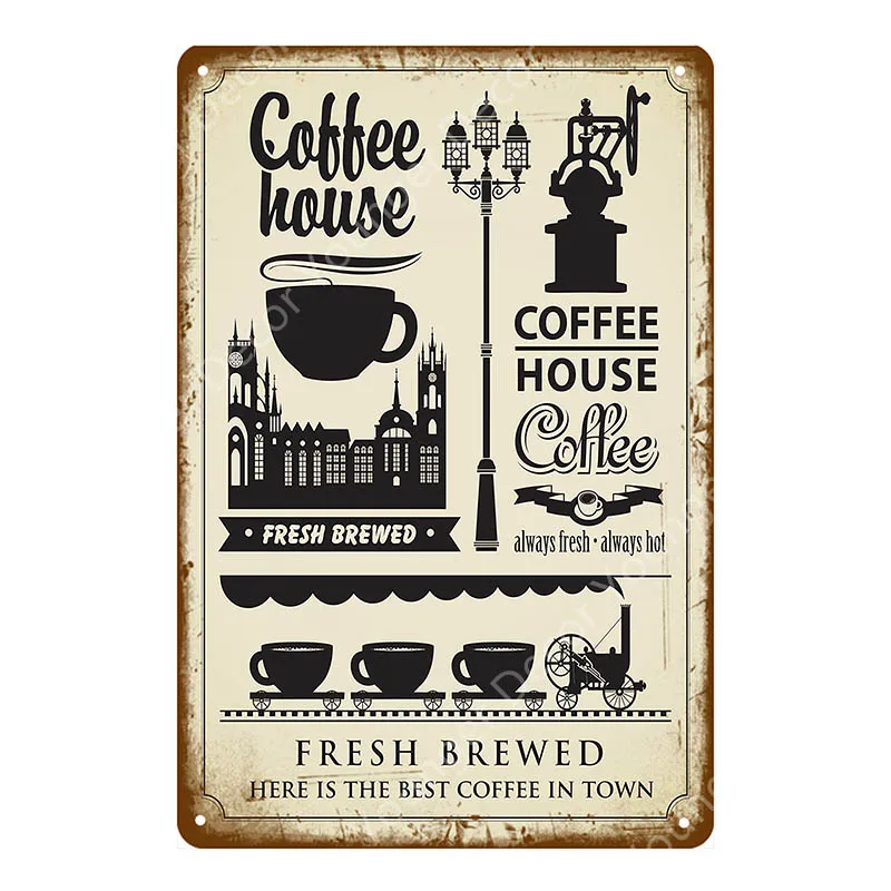 Кофе со льдом металлическая доска Лионс чай эспрессо оловянный Плакат Бар паб кафе магазин ресторан винтажный Настенный декор живопись доска - Цвет: YD1754E