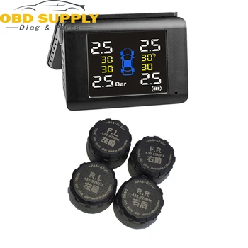 

2018 New Car TPMS Tire Pressure Monitoring System Solar Power Charging TFT Display Tyre pressure External Sensor