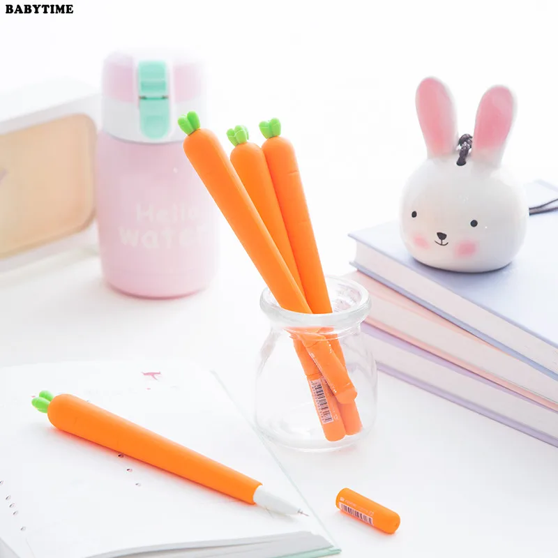 1PCS 0.5mm Novelty Fresh Carrot Gel Pen Promotional Gift Stationery
