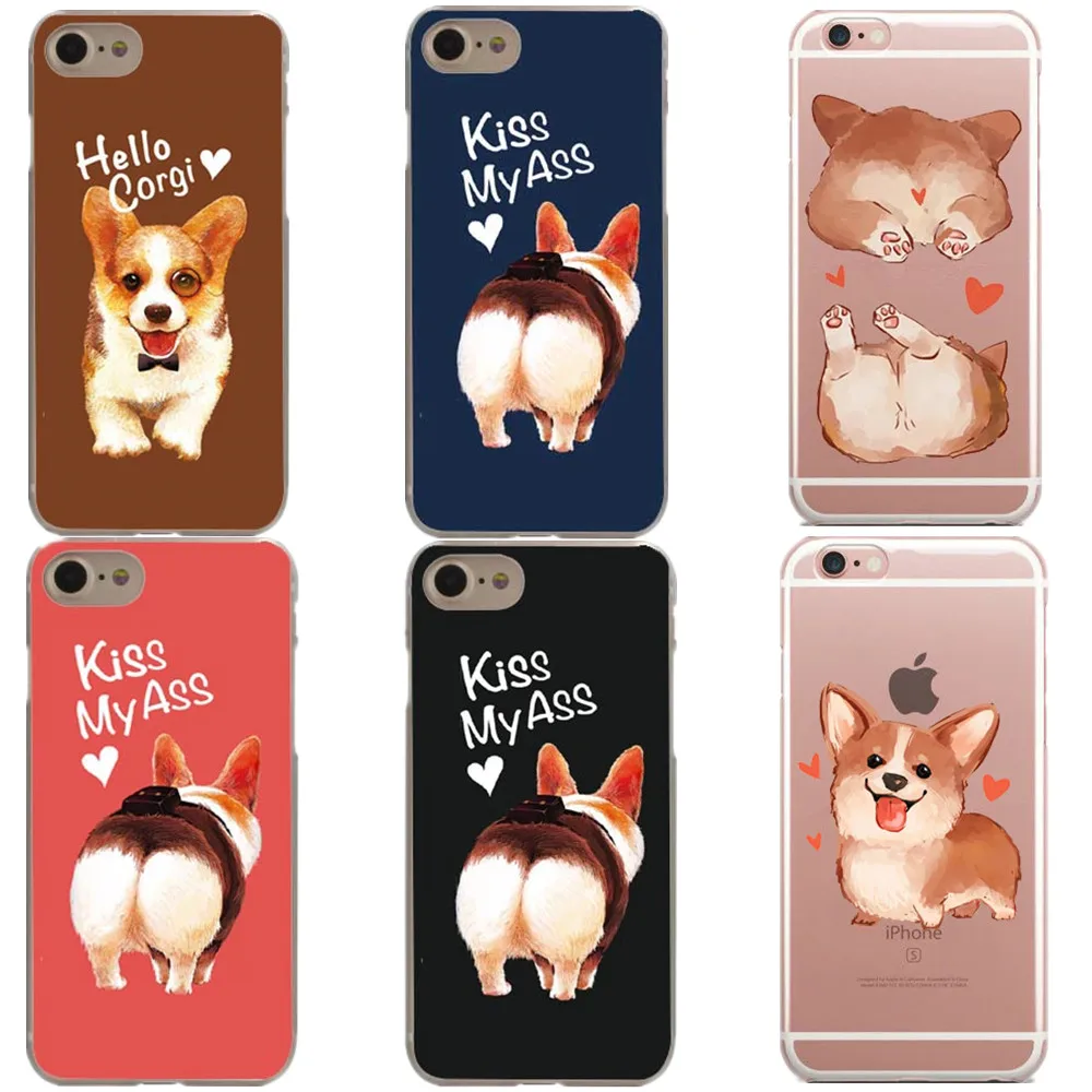 Чехол для телефона из прозрачного жесткого поликарбоната Kiss My Ass Corgi чехол iPhone 5 5S