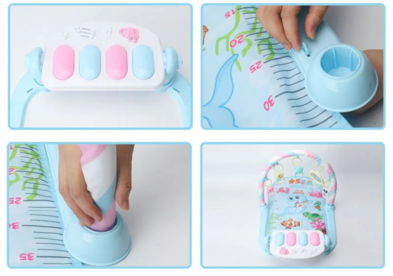 Esteira do Jogo do Bebê Crianças da Aptidão Teclado do Piano da Cremalheira com Cobertor Brinquedos do Bebê Animal Bonito Chocalhos Ginásio Rastejando Atividade Esteira Presentes 15 High Quality Brinquedos e hobbies