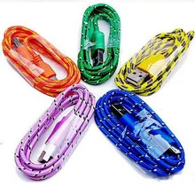 200 шт/партия 3 фута Плетеный Кабель для быстрой зарядки USB для samsung iPhone 6 7 Plus Аксессуары Связки зарядный шнур