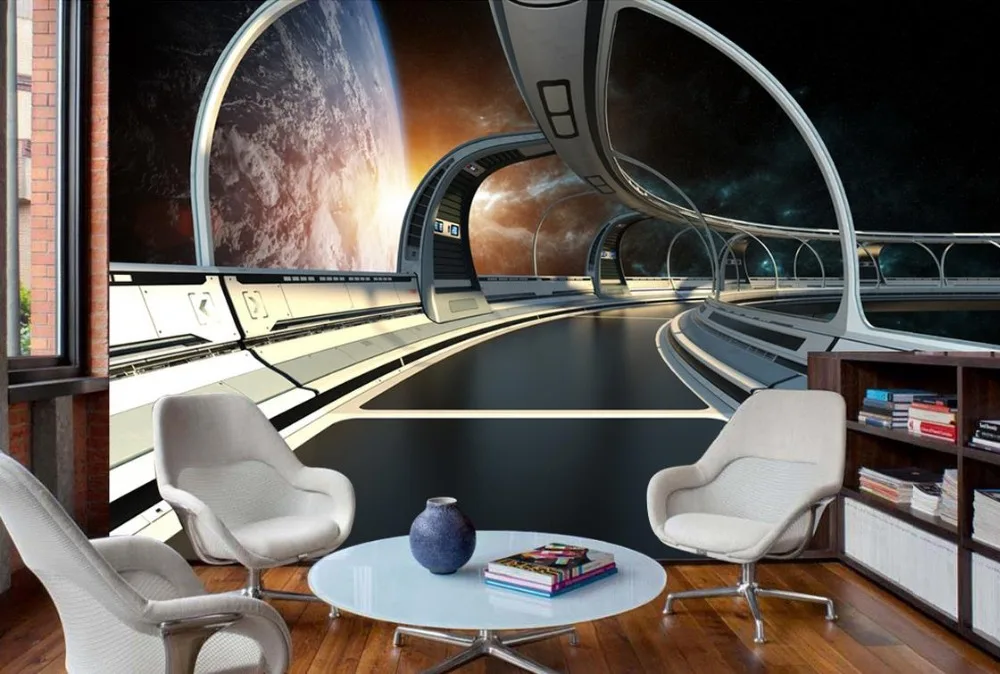 Custom 3d Mural Wallpaper For Living Room Nonwoven Space Sci Fi Scene Bar Ktv Backdrop 3d Stereoscopic Luxury Wall Paper Custom 3d Mural Wallpaper Wallpapers For Living Roommural Wallpaper Aliexpress