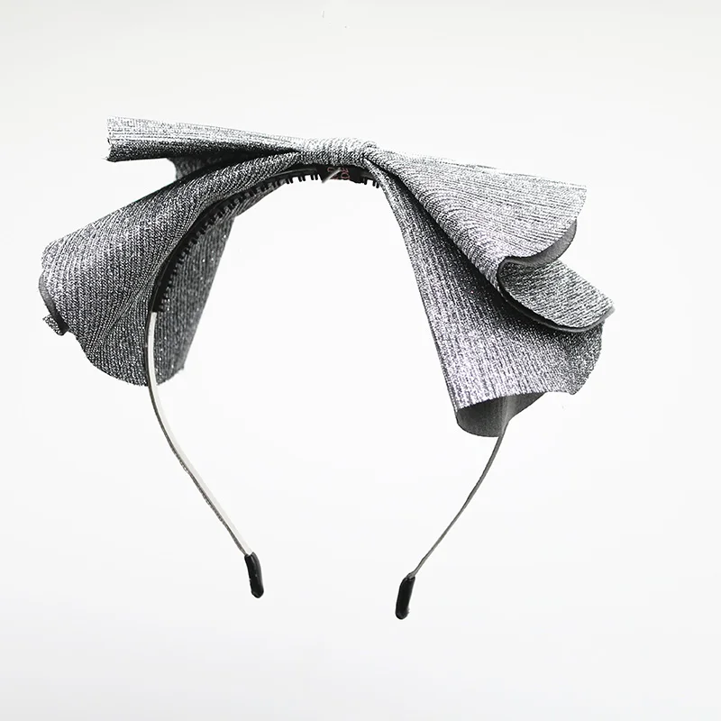 

2019kB Tulle large bow hairband SUMMER girls bow headband children fashion hair accessories metal band with teeth