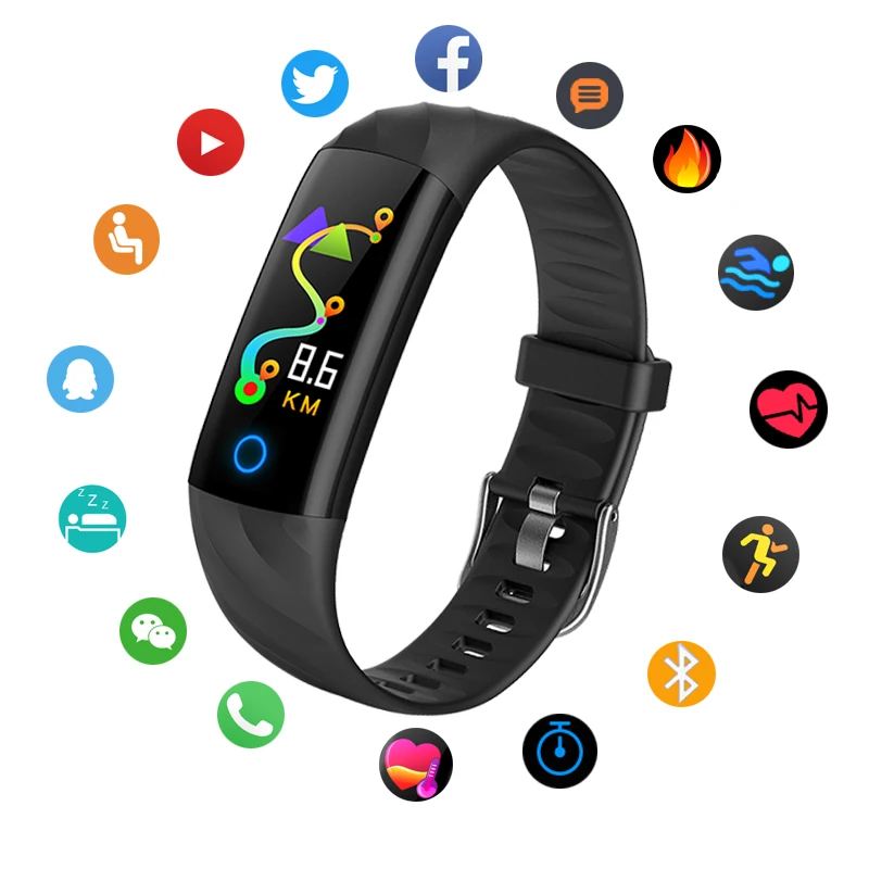 

WISHDOIT Men Smart Watch Heart Rate Blood Pressure Monitoring Fitness Tracker Large Screen Touch Waterproof Sport Smart Bracelet