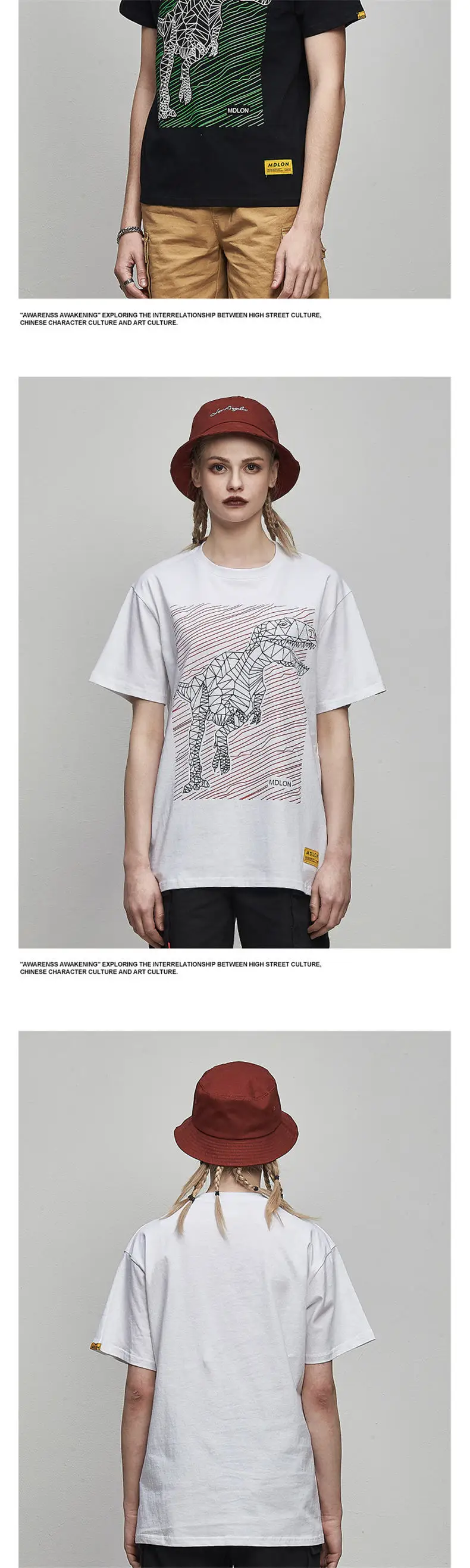 Cotton T-Shirts Men Women Summer Clothing Male Female T shirts Tops Tees Fashion Print Dinosaur Short Sleeve O-Neck Tshirts Man 04