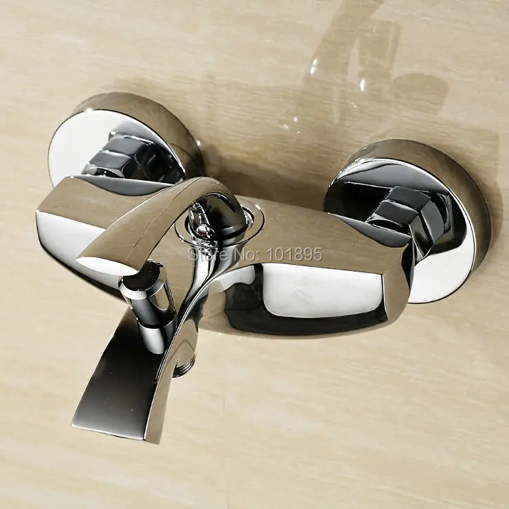 

L16810 Wall Mounted Chrome Finishing Brass Material Exposed Bath Faucet