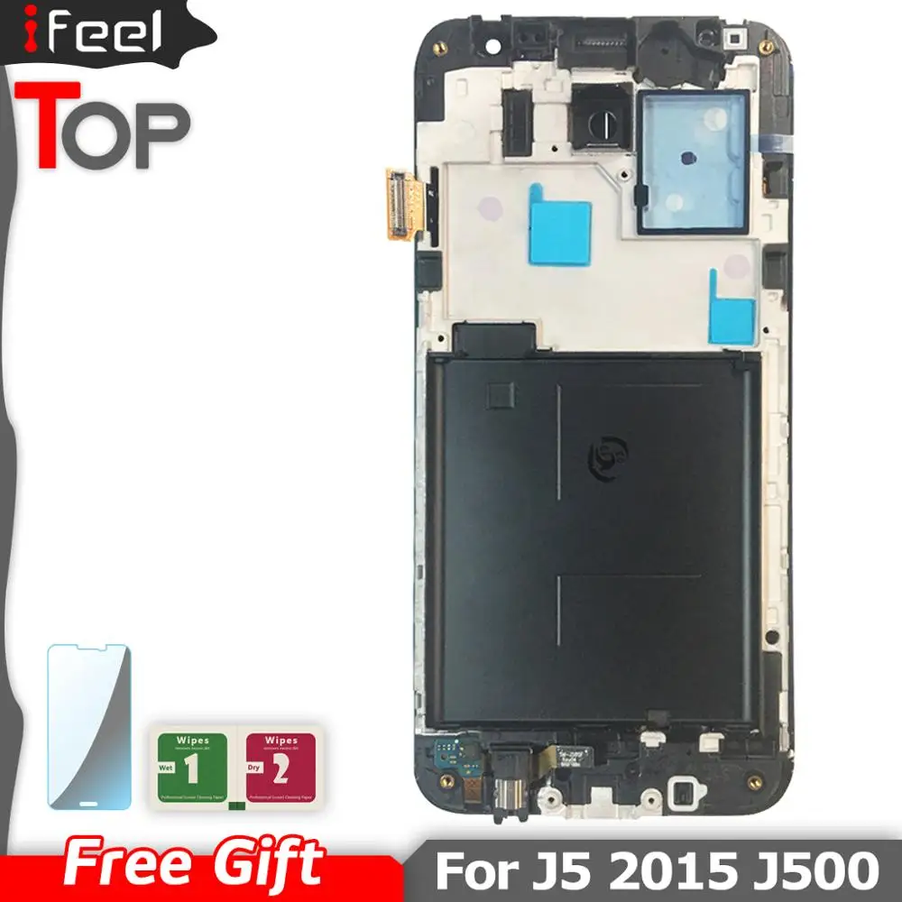 Скидка Для samsung J5 2015 J500 J500F J500FN J5008 ЖК дисплей с сенсорным экраном дигитайзер Рамка сборка ремонт J500 ЖК