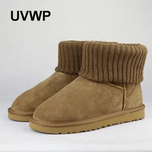 UVWP/брендовые Модные женские зимние ботинки наивысшего качества; теплая зимняя обувь из натуральной кожи; женские ботильоны;