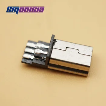 

Smonisia 200pcs Mini USB 5 Pin Male Plug DIY SMT Mini USB Connectors Silver Tone
