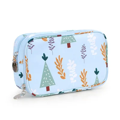 Cute Girl Professional Travel Small Makeup Bag Double Waterproof Cosmetic Bag Fashion Beautician Organizer Toiletry Makeup Pouch - Цвет: B-Small tree