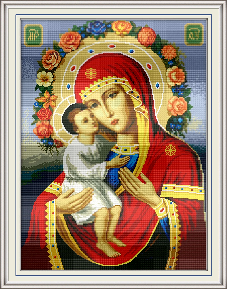 

Religious figure 9 cross stitch kit aida 14ct 11ct count print canvas cross stitches needlework embroidery DIY handmade