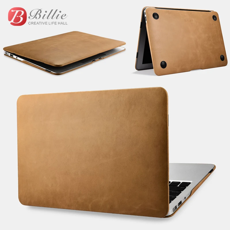 

iCarer Brand Vintage Book Style Slim Folio Case For MacBook Air 11" Genuine Leather Cover For Macbook Air 11 inch Fundas Brown