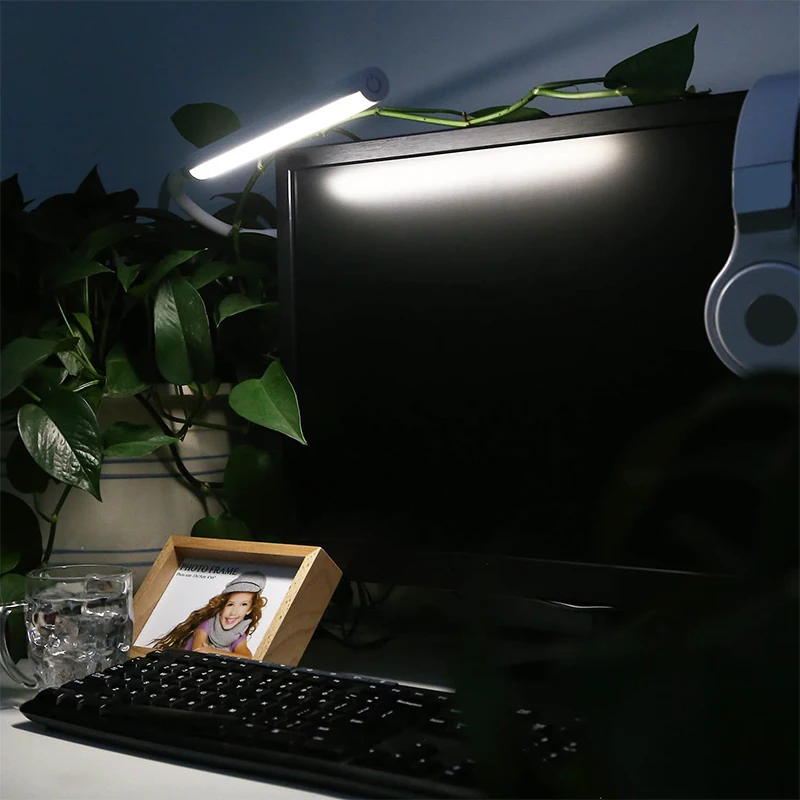 24 светодиода настольная лампа Защита глаз зажим Настольная лампа Плавная затемнения гибкая USB Powered сенсорный датчик управления лампа для чтения
